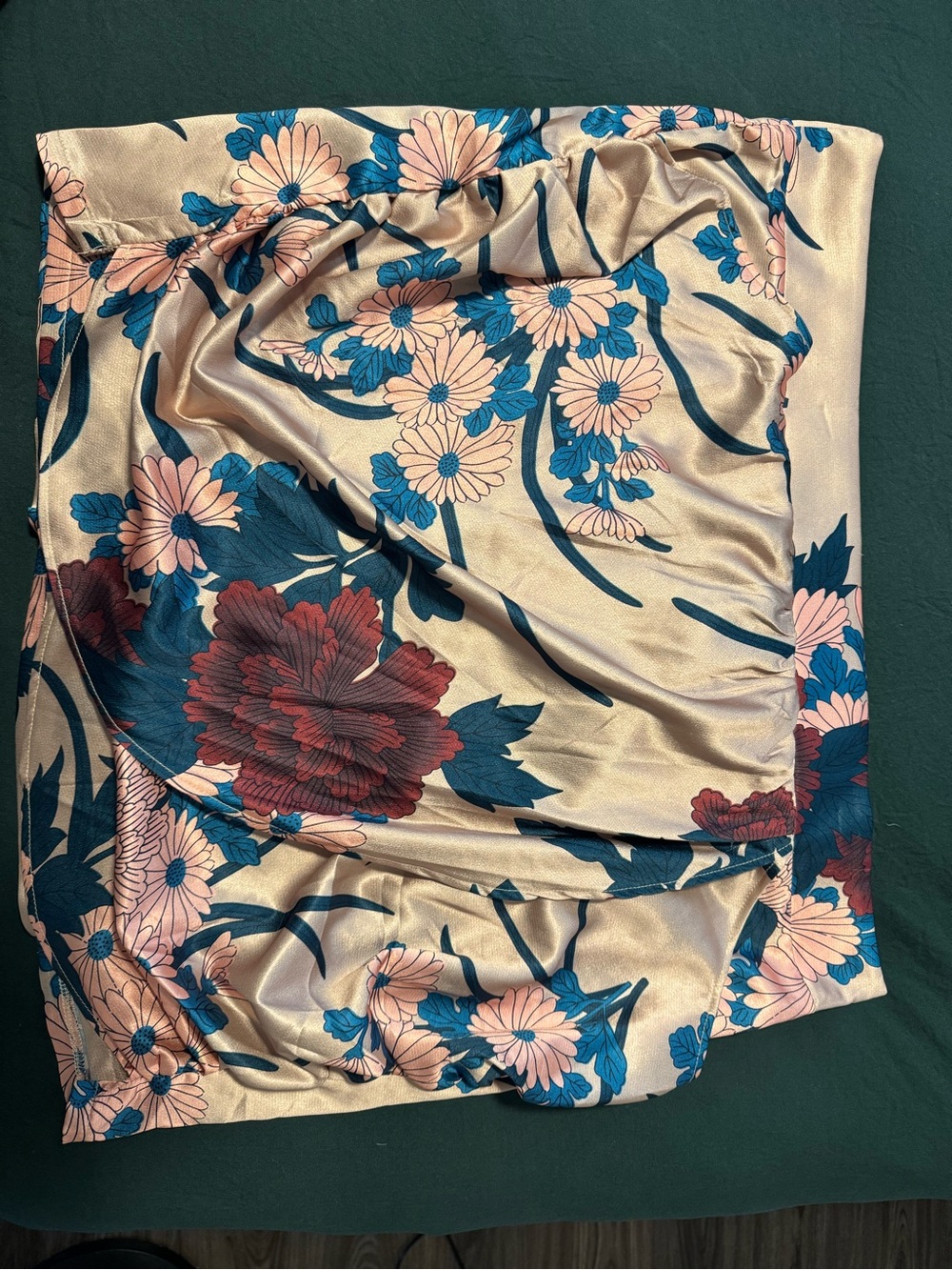 Floral Satin Mini Skirt